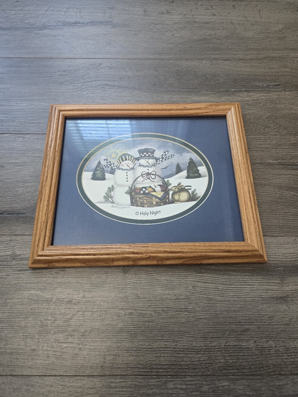 O Holy Night Snowman Family Framed Print